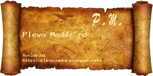 Plevo Medárd névjegykártya